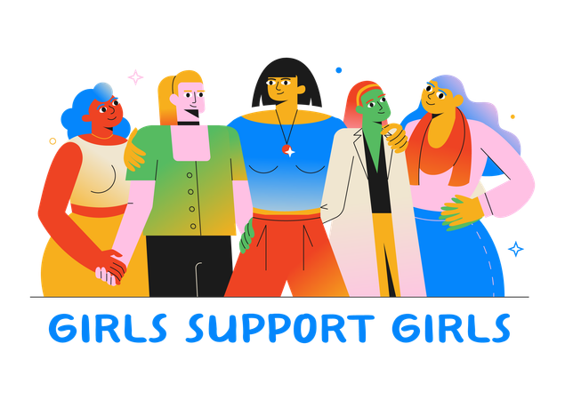 Girls Support Girls  Illustration