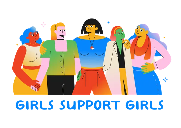 Girls Support Girls  Illustration