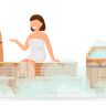steam bath illustrations
