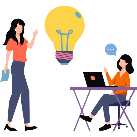 Girls talking about business ideas  Illustration