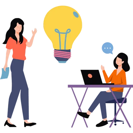 Girls talking about business ideas  Illustration