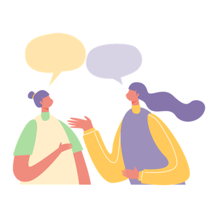 Girls talking to each other  Illustration