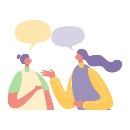 Girls talking to each other  Illustration