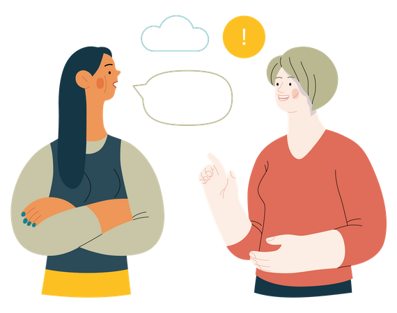 Girls talking with each other Illustration