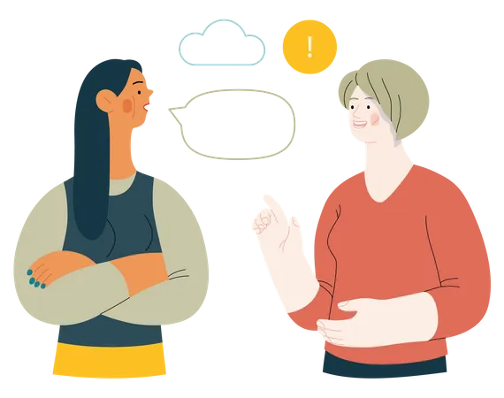 Girls talking with each other Illustration