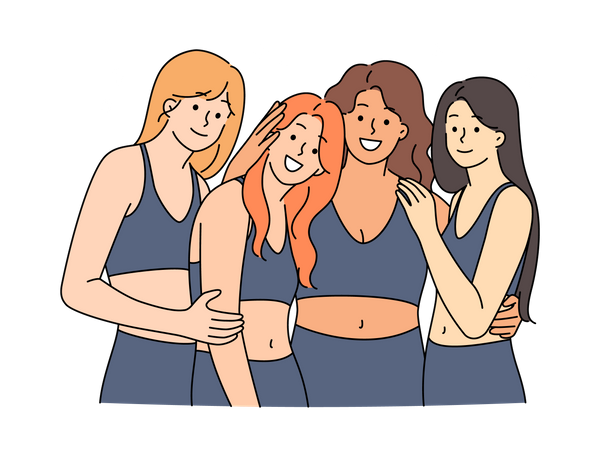 Girls together  Illustration
