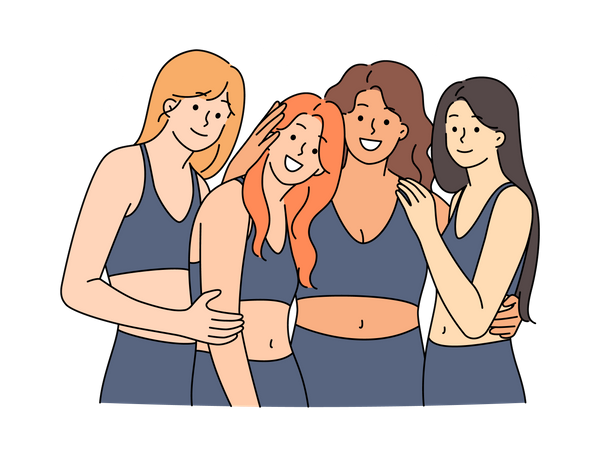 Girls together  Illustration