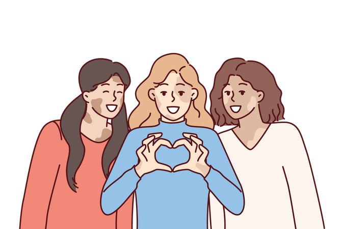 Girls with self love  イラスト