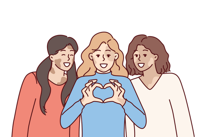 Girls with self love  Illustration