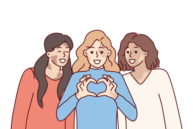 Girls with self love  Illustration