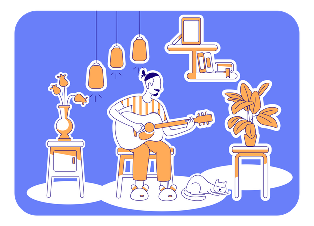 Gitarre spielen  Illustration