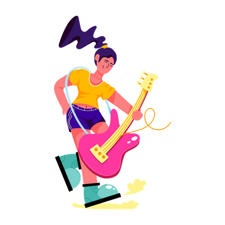 Gitarristin  Illustration