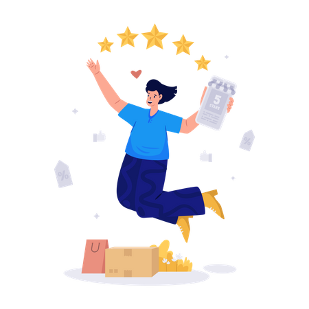 Give A Five Star Rating Illustration