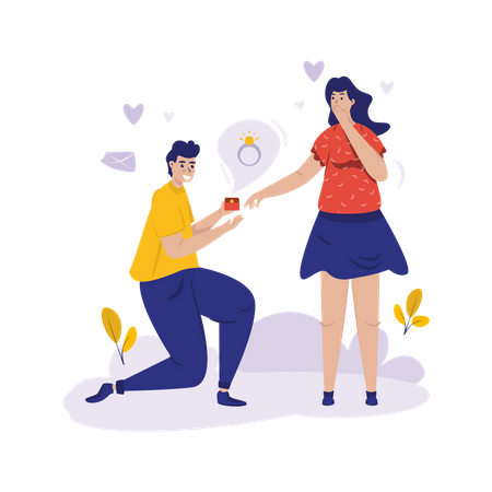 Give engagement ring  Illustration