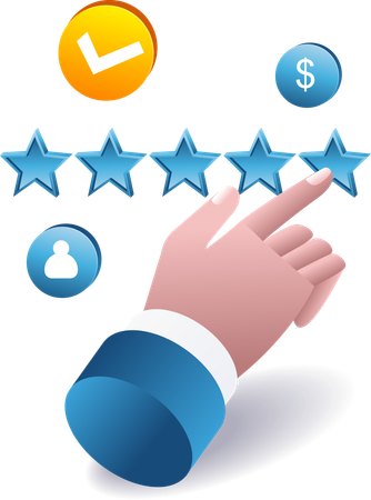 Give five stars for the best review  Illustration