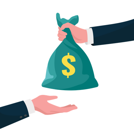 Give money sack  Illustration