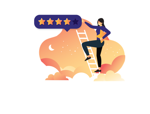 Give Star Rating  Illustration