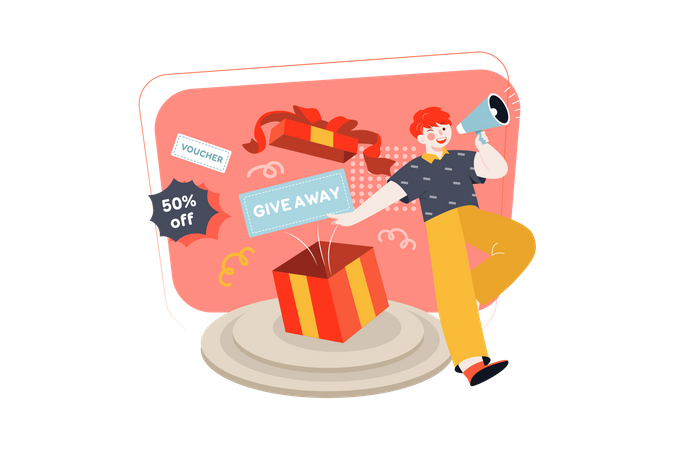 Giveaway shopping promotion  Illustration