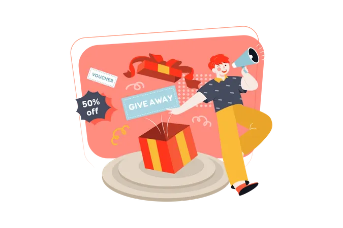 Giveaway shopping promotion  Illustration