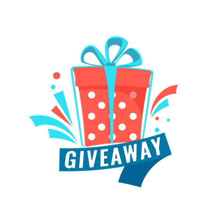 Giveaway social media contest concept. Banner with text for online event or competition. Vector Illustration