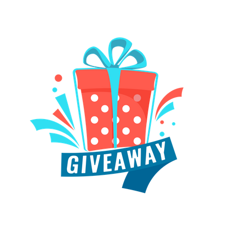 Giveaway social media contest concept. Banner with text for online event or competition. Vector  Illustration