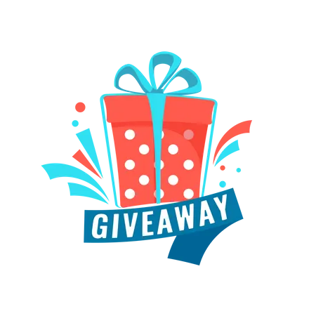 Giveaway social media contest concept. Banner with text for online event or competition. Vector  Illustration