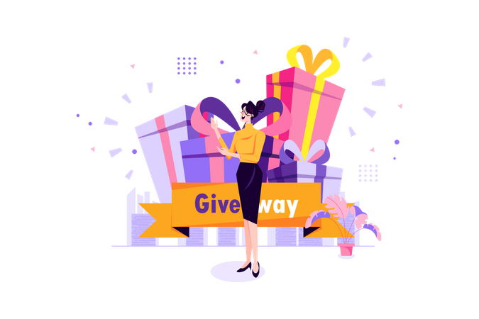 Giveaway time promotion  Illustration