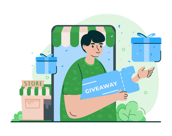 Giveaway time promotion  Illustration