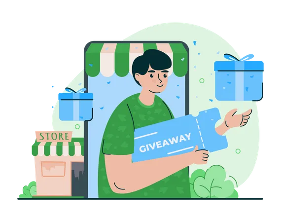 Giveaway time promotion  Illustration