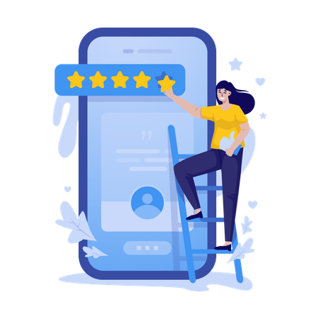 Giving a 5-star rating  Illustration