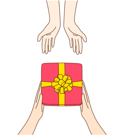 Giving gift box  Illustration
