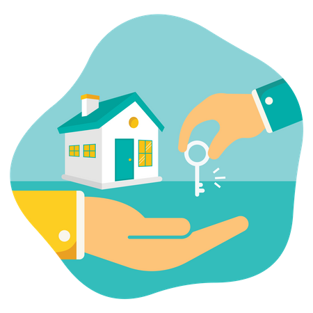 Giving house key Illustration