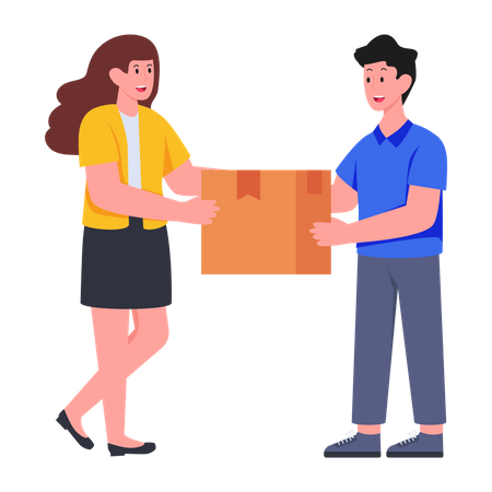 Giving Parcel  Illustration