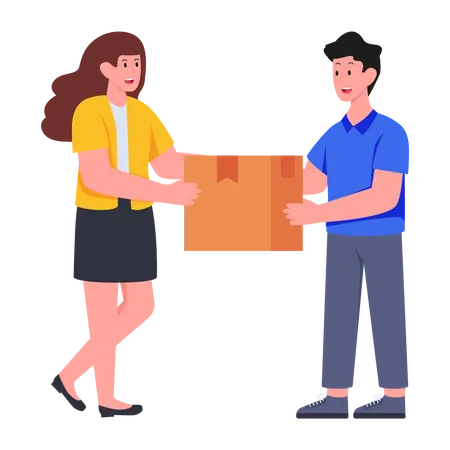 Giving Parcel  Illustration