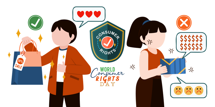 Giving product feedback is consumer rights  Illustration