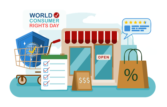 Giving store rating is consumer right Illustration
