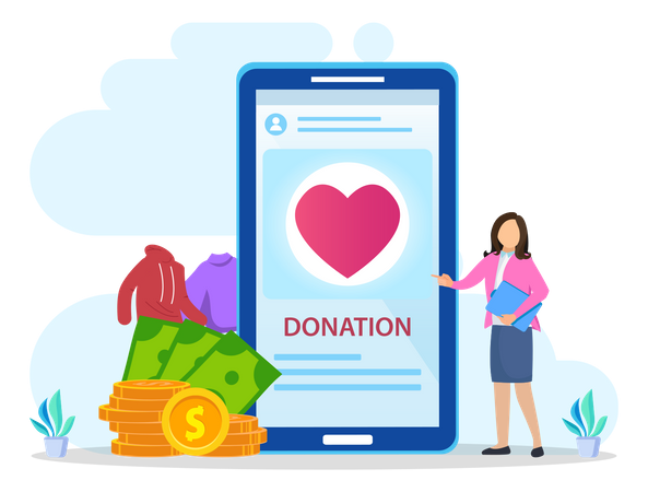 Giving To Charity  일러스트레이션