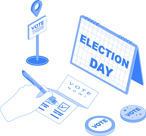 Giving vote on election day  Illustration