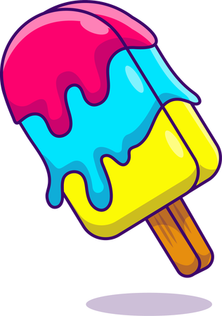 Glace à l'eau colorée  Illustration