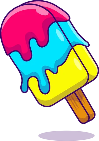 Glace à l'eau colorée  Illustration