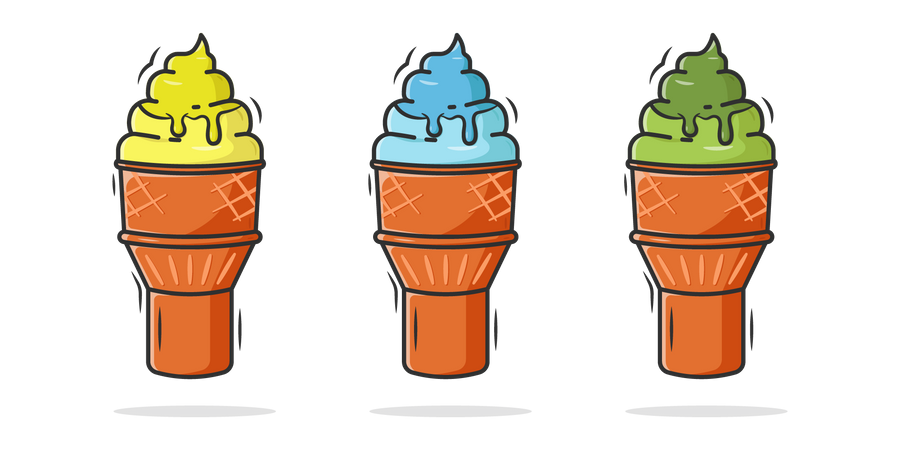 Glace avec un cornet  Illustration