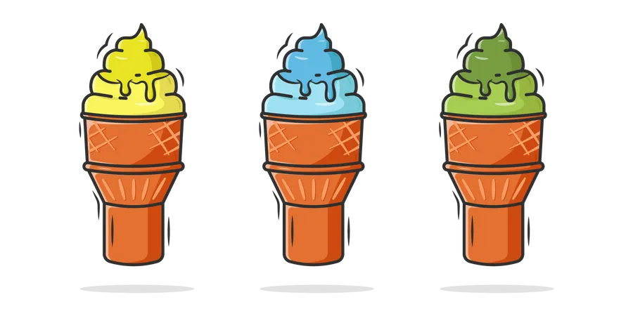 Glace avec un cornet  Illustration