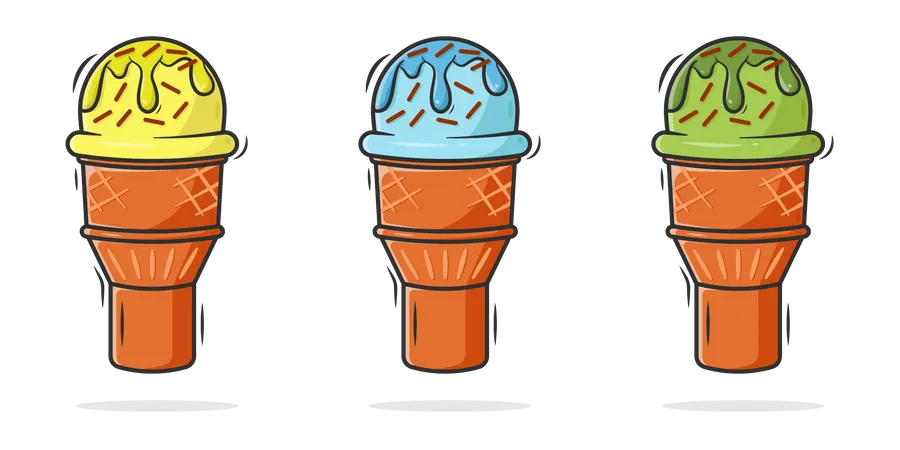 Glace avec un cornet  Illustration