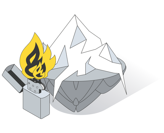 Glaciar derritiéndose  Ilustración