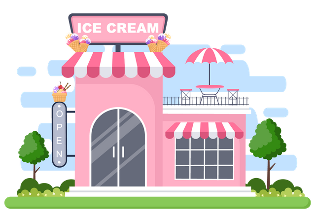 Salon de crème glacée  Illustration