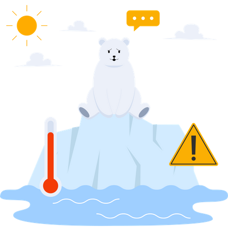 Glacier Melting  Illustration