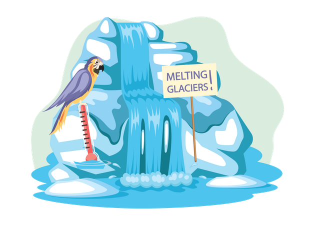 Glaciers Melting  Illustration