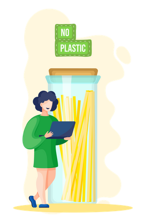 Glass container with pasta  Illustration