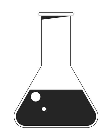 Glass flask with liquid  Illustration