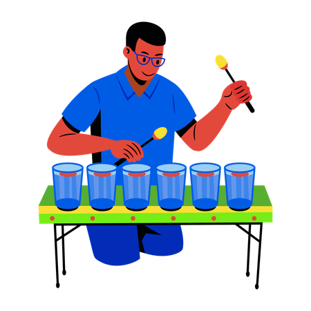 Glass Harp Player  Illustration